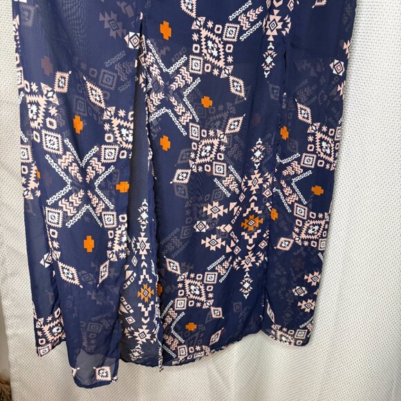 Fire Los Angeles Women Spaghetti Strap Maxi‎ Dress Sz Medium Aztec Southwestern - Picture 8 of 16